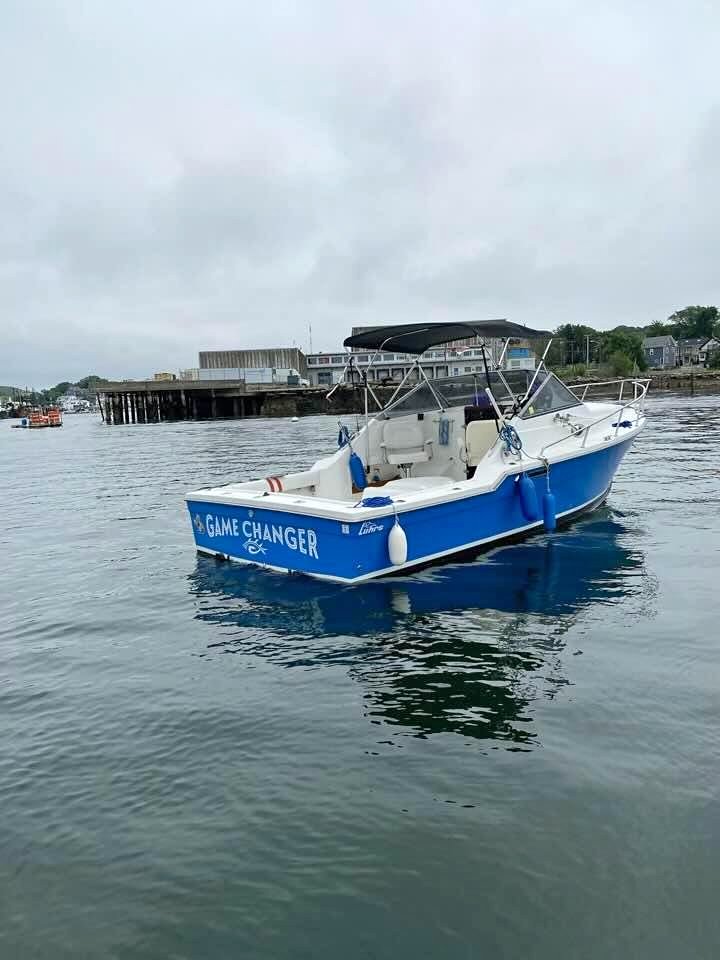 Game Changer — 1988 Luhrs Alura 27 ft with Chrysler 318 at the dock